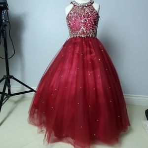 New Halter Floor Length Girl Formal Dress
